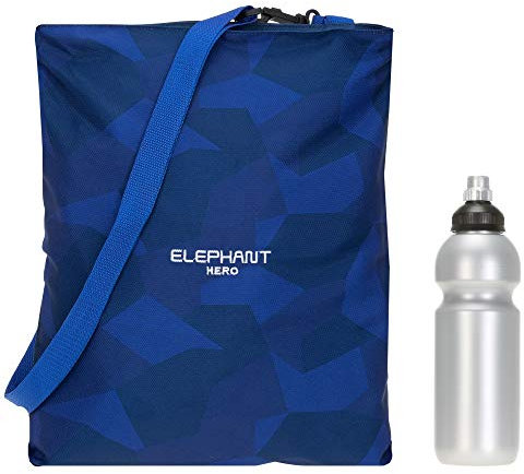 Elephant Turnbeutel Sportbeutel Hero Signature Attach Bag Tasche fixierbar Jungen Mädchen Auswahl passt zu Cyber Camo, Two Tone, Flower, Cube oder Plaid + Trinkflasche (Cyber Camo NEON 12774)