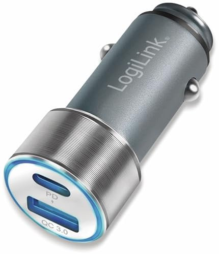LogiLink PA0252 - USB-Kfz-Ladeadapter, 1x USB-C PD, 1x USB-A QC, 36 W