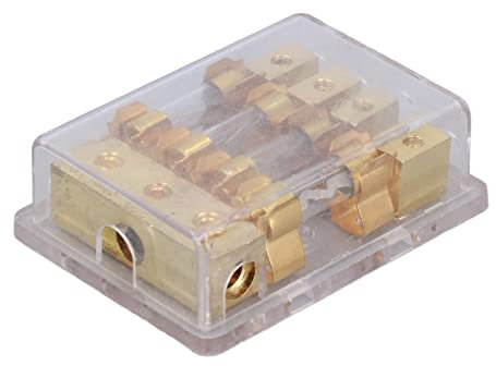 Akozon Power Distribution Block, Abs+copper Block Car Audio Distributor 1 in 4 out Ground Holder 60a Connection Road D