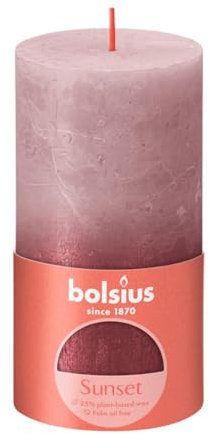 Bolsius Rustikale Kerze 130/68 Rose/Rot