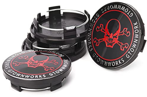 RhinoTuning 4 Stück Satz 70mm Nabendeckel OD 70mm ID 60mm Radkappen Radnabendeckel Nabenabdeckung (Schwarz)