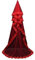 Einzelne Tier Brautschleier 2/3/5/10M Hochzeitsschleier Weiß Elfenbein Rot Weiche Tüll Kathedrale Zubehör Mit Spitze Applique Edge Boutique Designer Stilvoller Vintage Impression,Rot,5M