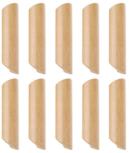 10pcs Poignées d'armoire en Bois Poignées de Tirage de Tiroir pour Meubles Placard Armoire Commode Porte d'armoire Décoration de la Maison 96mm Distance de Trou