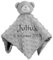 Wuff-Dogsworld Baby Kuscheltuch VIELE Modelle mit Namen Bestickt Geschenk Taufe Geburt Schmusetuch Schnuffeltuch Trösterchen Junge Mädchen (grau Teddy)