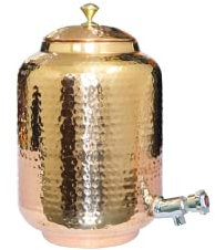 DEVKI Kupfer-Wasserkrug, Kupferkrug, Wasser-Moscow-Mules, Cocktail-indischer Kupferbehälter, Reiner Kupfer-Wasserbehälter, Kupferbecher, Trinkgläser, Flask, Utensil, Servierkrug, 8 l, Geschenk