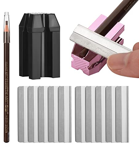 ATOMUS 2pcs 4 in 1 Eyebrow Makeup Sharpener 10pcs Eyebrow Trimmer Eyebrow Pencil Set for Makeup and Microblading eyebrow