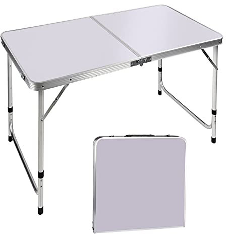 Klapptisch Campingtisch Klappbar Campingtisch Höhenverstellbar Verstellbare Höhe 70/62/55cm, Camping Tisch für Outdoor Camping, Picknick, Campen im Garten, Strand, Festivalls Märkte, Balkontisch