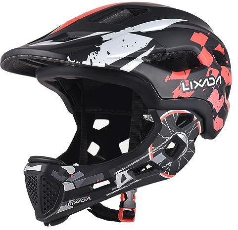 Lixada Casco da ciclismo per bambini, casco da bici per bambini staccabile integrale. Casco sportivo per bambini per MTB, BMX, skateboard e scooter con mento rimovibile per Ragazze e Ragazzi