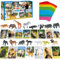 15-teiliges Set mit Safari-Tierfiguren und 15 Einführungskarten, realistische Zoo-Tierfiguren Montessori-Spielzeug Wissenschaftliches Lernspiel für Homeschooling, Vorschule, Kleinkinder