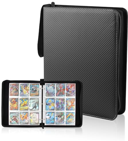 Classeur Carte Cahier pour 900 Cartes,9 Pochettes Livre Rangement Porte Grande Album Protection Carte, Album de Cartes à Collectionner avec Fermeture Zippée,pour YU-Gi-Oh/MTG Magic/GX EX/Ninjago Carte