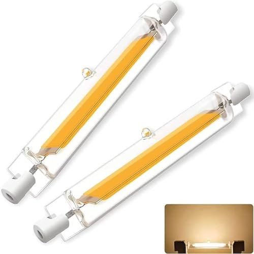 R7S LED 78mm, 10W R7S LED Dimmbar Lampen Ersetzt 100W Halogenlampen, LED R7S Lampen Warmweiß 3000K 1000LM, ohne Flackern, R7S LED Glühbirne, 2er Pack