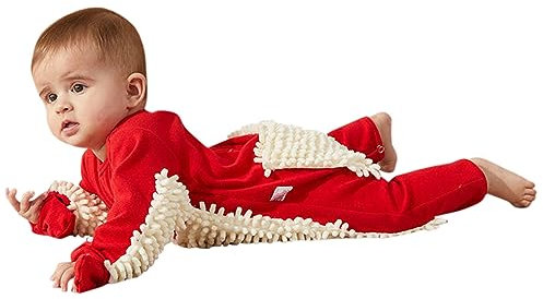para bebé, niño y niña, Mono, Mono, 1 Uds., Ropa de Abrigo, fregona sólida para bebé gateando Monos Disfraz Adulto (Red, 6-12 Months)