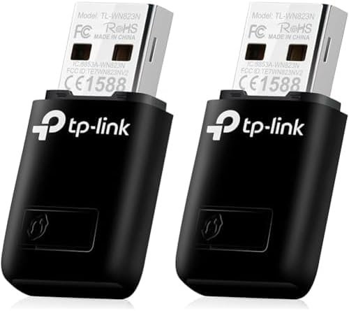TP-Link TL-WN823N Adattatore USB Scheda di Rete, Wireless 300Mbps, 2.4Ghz, Porta USB 2.0, WPS, Windows 11/10/8.1/8/7/XP, Mac OS 10.15 e precedenti, Linux (Confezione da 2)