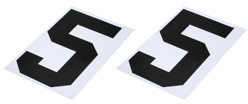 sourcing map 2 Pcs Iron on Numbers, 8 Inch T Shirt Heat Transfer 5 Number Patches Iron on Numbers for Jersey Clothing Team Uniform Sports T Shirt Football Basketball Baseball (Black)