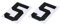 sourcing map 2 Pcs Iron on Numbers, 8 Inch T Shirt Heat Transfer 5 Number Patches Iron on Numbers for Jersey Clothing Team Uniform Sports T Shirt Football Basketball Baseball (Black)