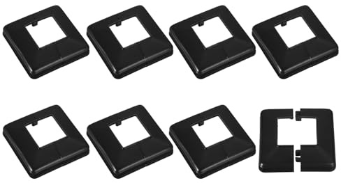 QUARKZMAN Pfostenverkleidung, 8 Stück 50x50mm/2x2 Kunststoff-Spalt-Stil Pfostenbasisabdeckung Verkleidung für Zaun Treppengeländer Veranda, 113x113mm/4.4x4.4(L*B)(Gesamt)