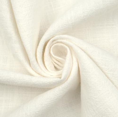 STOFFKONTOR Leinenstoff Meterware, Kontor Stonewashed, blickdicht, Ecru | 100% Leinen | Breite ca. 140 cm | Verwendung: Oberbekleidung (Hemden, Blusen), Kleidern, Hosen, Tischdecken, Dekorationen