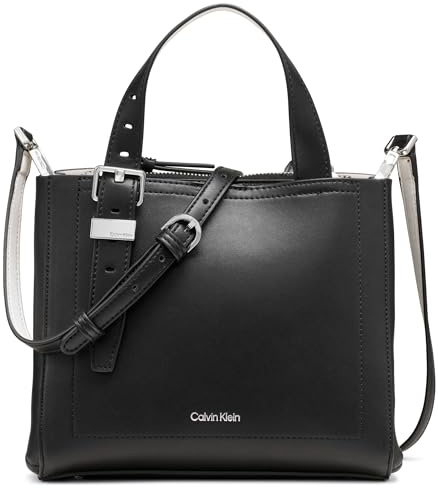 Calvin Klein Damen Lowen Crossbody mit DREI Fächern, Schwarz/Weiß