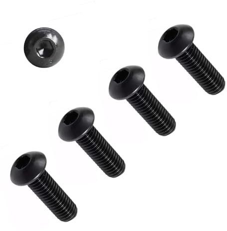 TERF® M6 X 20mm Hex Socket Cap Button Head Machine Screws Black High Tensile Grade 10.9 Machine Screw M6 (6mm) X 20mm Allen Key Hexagonal Socket Bolts - Pack of 20
