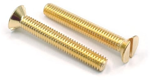 Messing-Schraube mit Senkkopf + Schlitz - DIN 963 - gelb (M4 x 35, 10 Stück)
