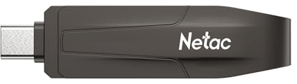 Netac Unidad de estado sólido USB externa portátil de 128 GB de hasta 550 MB/s tipo C y interfaz dual USB 3.2, protección de seguridad para almacenamiento de datos, expansión de almacenamiento para