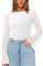 REORIA Women Fashion Sexy Boat Neck Classy Bell Sleeve Double Lined Sheer Mesh Cute Night Out Bodysuit Tops for Party White XX-Large
