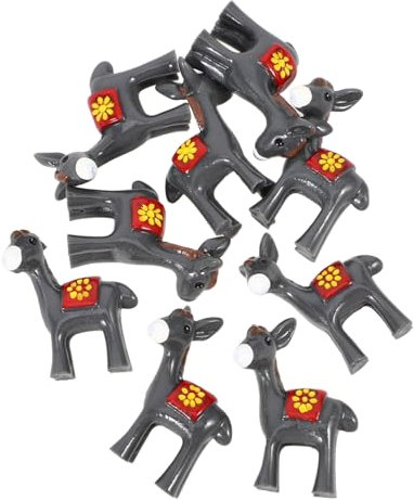 Cabilock 10stücke Miniatur-Esel Aus Harz Esel-Ornament Für Garten Mini-Esel-Figuren Esel-skulptur Stehende Esel-Figur Garten-schmuck Esel-dekor Für Feiertage