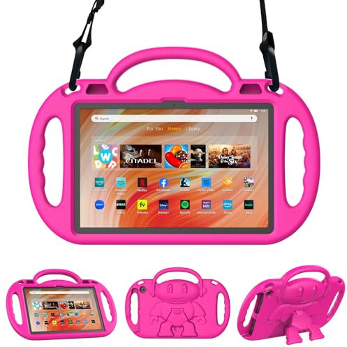 Sonlaryin Shockproof Lightweight Case with Handle and Kickstand for 10in-Tablet, Not for Samsung Tablet - Pink
