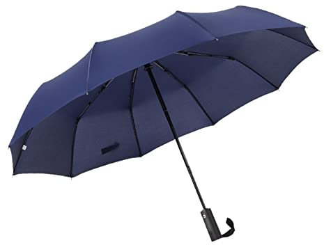 TJHRJTY Paraguas Paraguas automático Fuerte para sombrilla Hombre Mujer Plegable Lluvia Paraguas a Prueba de Viento(Blue)