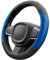 Upgrade4cars Lenkradbezug Blau Schwarz in Leder-Optik | Lenkradhülle Universal 37-38 cm für Sommer & Winter | Autozubehör Innenraum Geschenk-Ideen | Geschenke für Frauen und Männer