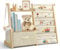 wooshwa Bücherregal Kinder Kinderzimmer Spielzeug Aufbewahrung mit 4 Regalebenen & Aufbewahrungsbox, Kinderregal Kinder Bücherregal für Regal kinderzimmer Spielzeug-Organizer - Bagger