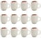 com-four® 12x Kaffeetasse XL - Kaffeebecher groß, im zeitlosen Design - 500 ml Kaffeepott - Jumbotasse mit Henkel für Heißgetränke, Kakao, Tee, Glühwein - spülmaschinengeeignet (12x - beige/rosé)
