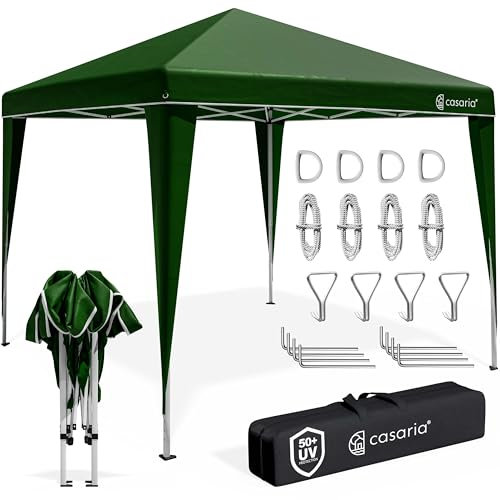 CASARIA® Pavillon Pop-Up 3x3m UV-Schutz 50+ Wasserdicht Winterfest mit Tasche Faltbar Stabil Camping Garten Faltpavillon Partyzelt Grün