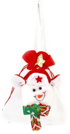 LLINthy Weihnachtliche Süßigkeitentasche, Weihnachtsmann/Schneemann/Rentier, Kinder, Keks-Organizer, Tasche, Kordelzug, Aufbewahrung für Neujahrsparty, a