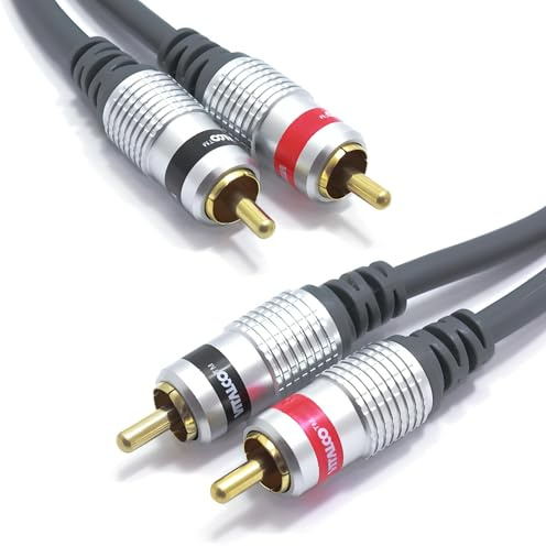 VITALCO - 2 x Chinch Stecker zu 2 x Cinch Stecker Stereo RCA - TV, Audio Kabel, Verlängerung - für Verlustfreie, Klare Signalübertragung, für Hi-Fi-Anlagen, Heimkinos, Spielkonsolen und mehr - 1,5m