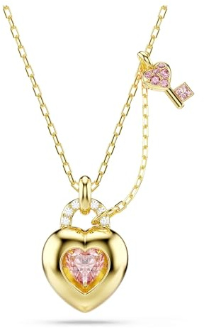 Swarovski Idyllia Kollektion, Mixed Cuts, Herz With Key, Rosa, 18k Goldfinish