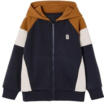 Vertbaudet Kapuzensweatjacke Jungen im Colorblock-Look, Recycling-Polyester