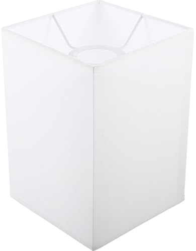 Lámpara de Mesa Blanco de Hierro E27 Pantalla Cuadrada | Decorativa, Suaviza la Luz, 42mm de Orificio, para Soporte Anillo de Fijación, Hotel y Salón