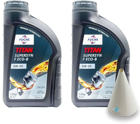 Fuchs Titan Supersyn F ECO-B 5W-20 | 2 L | kompatibel mit STJLR.03.5004 JAGUAR LAND ROVER | FORD WSS-M2C948-B | CHRYSLER MS 6395 | Motorenöl | Motoröl | Ölwechsel | Öl | SAE 5W20