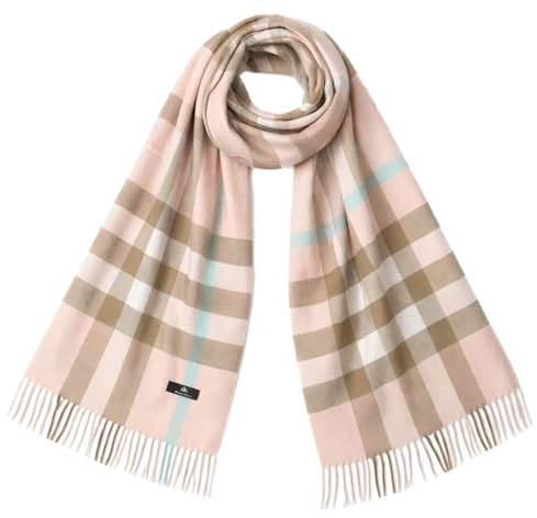 KARMA.DIEM XXL Karo Schal Damen & Herren – Eleganter Ganzjahres Wrap 175x66 cm – Weiches Cashmere Feel Fashion Tuch – Leichtes Unisex Accessoire - Camel