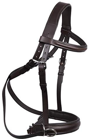 Wonder Care Crossunder Bitless Halfter mit Zügeln, Englisches Leder, Braun, M