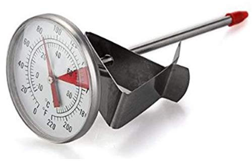 Noondl Thermometer for Milk Frothing Coffee Temperature Checking The Barista Thermometer Milk jug Clip on Gauge so Versatile it can be Used in Tea Candle Wax Yoghurt & Cheese Making