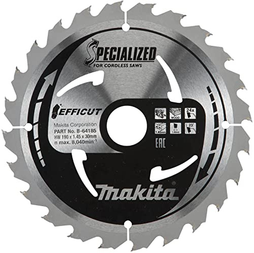 Makita B-64185 Efficut Cordless Circular Saw Blade 190mm x 30mm x 24T