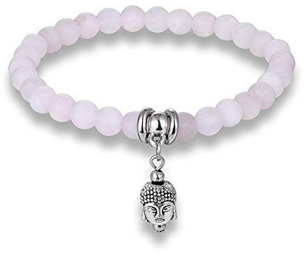 Generic Stein Armband,7 Chakra Vintage 6Mm Natur Rosa Onyx Stein Perlen Liebe Anhänger Energiebilanz Armreif Charm Schmuck Männer Frauen Freund