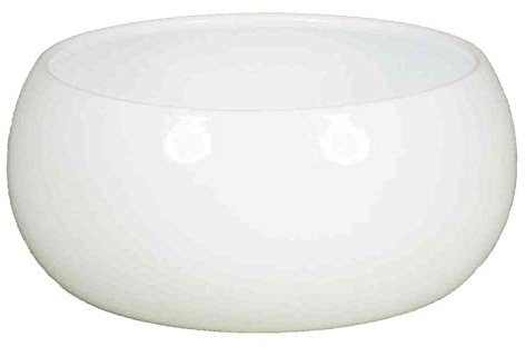 innaGLAS Coupe de Fleurs en céramique, Blanc, 8,5cm, Ø18cm - Pot Fleurs/Pot céramique