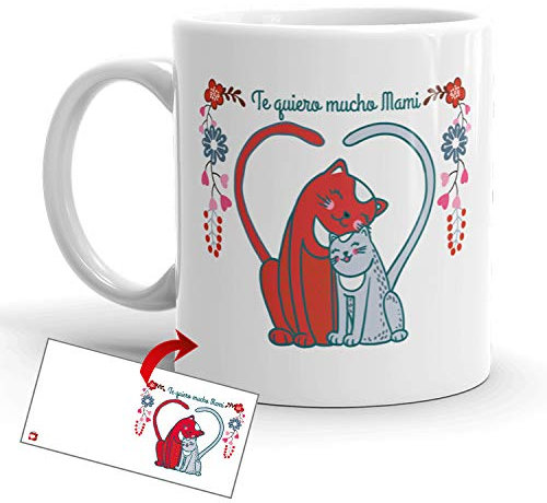 Kembilove Taza Desayuno para Madres – Tazas Originales Graciosas con Mensaje Te quiero mucho Mami – Taza de Café y Té para Madres para regalar el día de la madre – Tazas de 350 ml