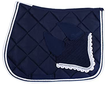 WAGNER VS/Spring Schabracke mit Fliegenhaube und Strass-Steinen BLAU-Weiss