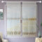 Coppia Tendine Finestra Con Pizzo Ricamato Fiore Tenda Cucina Moderna Lino-Poliestere Shabby Chic Tinta Unita 2 Unità Bianco (Farfalla Beige, 60x240cm)