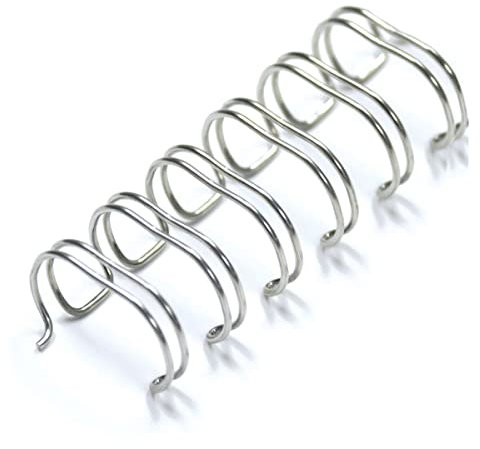 Albyco - Drahtbinderucken, Wire-O Drahtbinderkämme - 9,5 mm - Buchringe, Spiralbinder, Papier Binder, Wirebind, Binderucken draht- 3/8 Zoll - bis zu 65 Blatt - 100 Stück - Silber/Metall