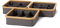 Lumaland faltbarer Organizer mit Bambus-Rahmen im 3er Set drei Boxen mit unterschiedlich großen Fächern 30 x 30 x 9 cm (3/4/9 Aufteilung), Grau